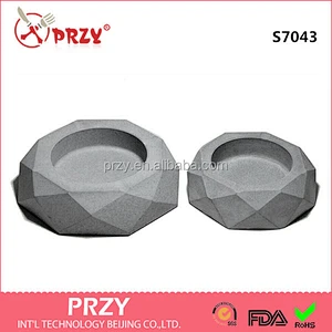 S7043 Polygon Cement concrete ashtray silicone soap mold