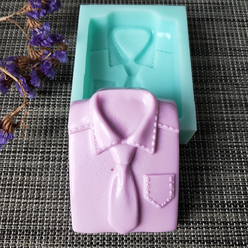 3D Handmade Gift Necktie Soap Silicone Mold with T-Shirt Shape Half Body Mold