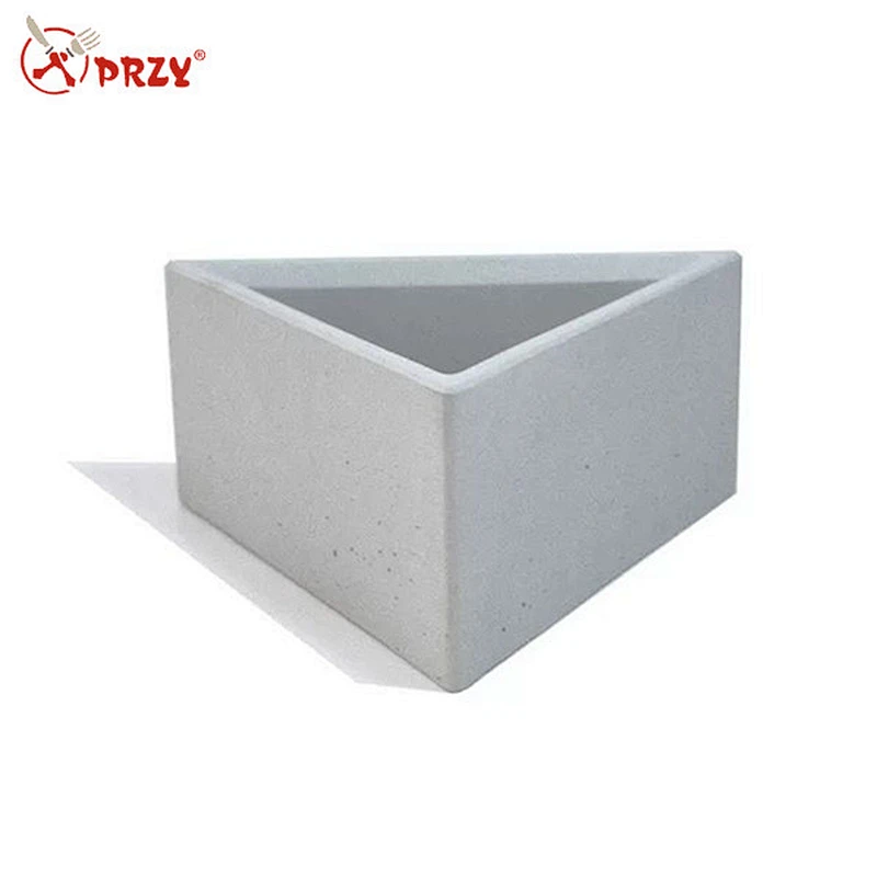 Concrete cement flower pot triangle potted office home silicone mold