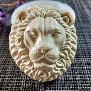 DW0137 Custom Animal Theme Lion Head Shaped Soap Embossed Handmade Silicone Candle Mold Rubber Soap Molds for Party Decoration
