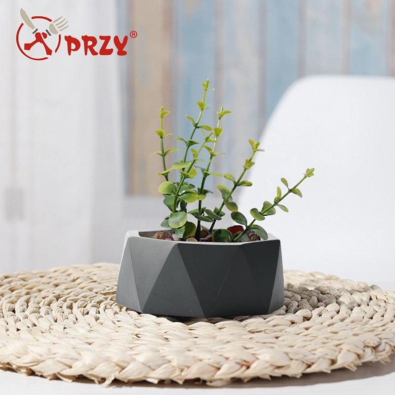 Desktop plant potted cement flower pot silicone mold