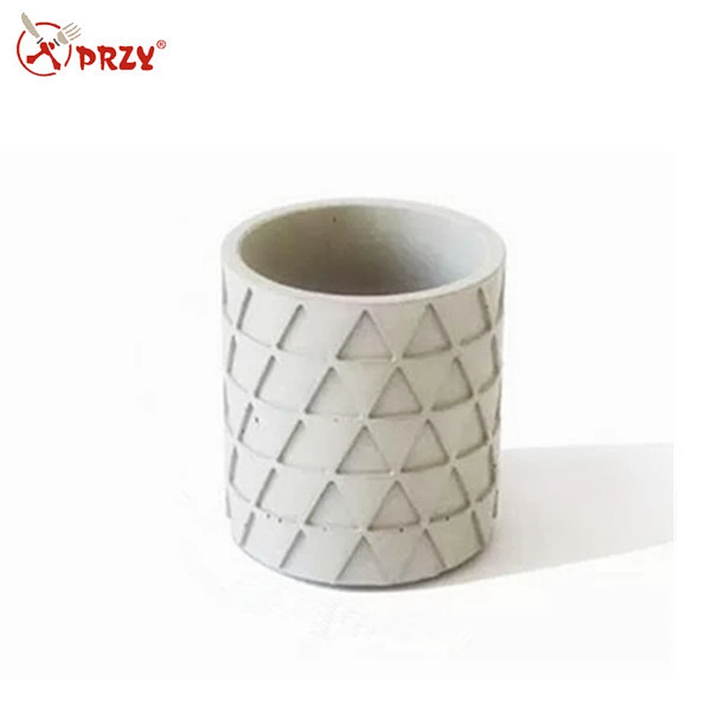Cylindrical shape cement pen holder office decoration silicone mold