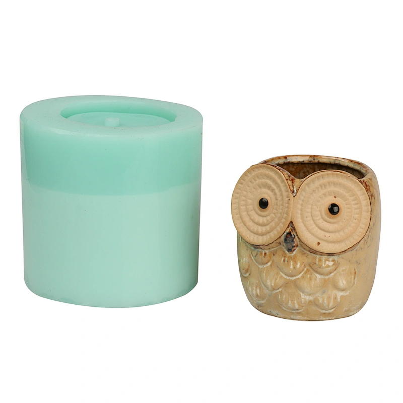 Owl series desktop potted small vase cement flower pot silicone mold