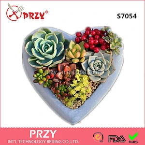 S7054 Heart shape flower pot Silicone concrete Clay mould concrete planter mold