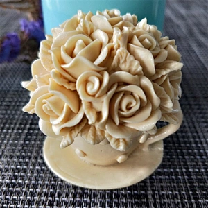 HC0120 PRZY Flower rose cup shaped handmade silicone soap candle making molds with wholesale price