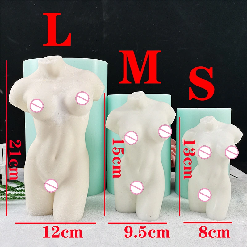 3D Small Size Female Body Human Statue Candle Resin Silicone Soap Mold Handmade Silica Gel Aroma Stone Crafts Mold