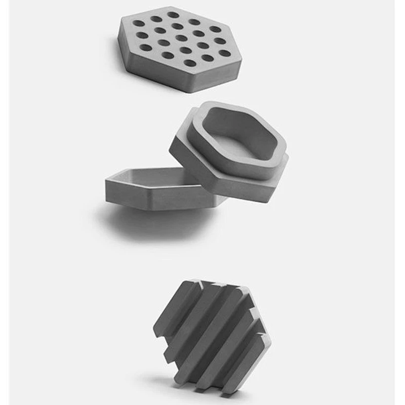 Honeycomb desktop simple decoration cement storage silicone mold