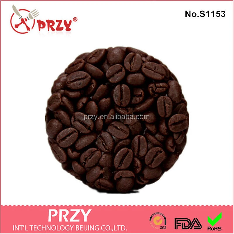 wholesale 3d silicone soap molds coffee beans soap mold