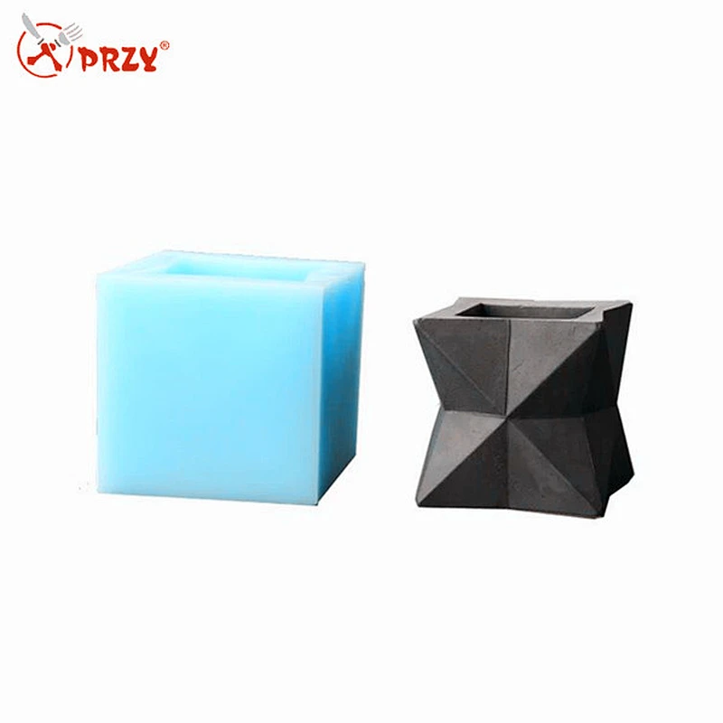 Diamond Shaped Succulent Flower Pot Outdoor Cement Concrete Mini Flower Pot silicone mold