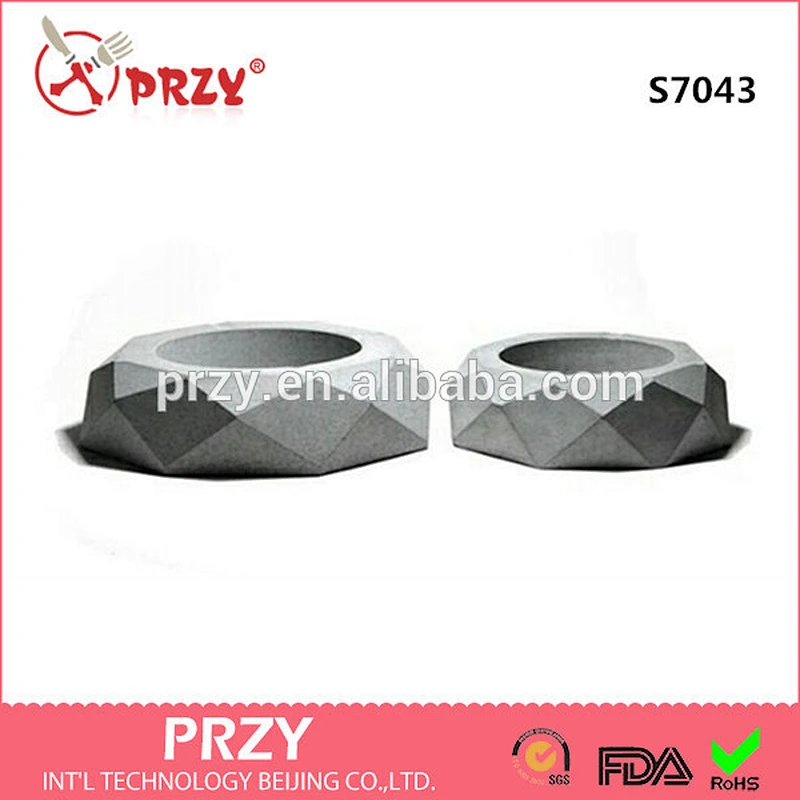 S7043 Polygon Cement concrete ashtray silicone soap mold