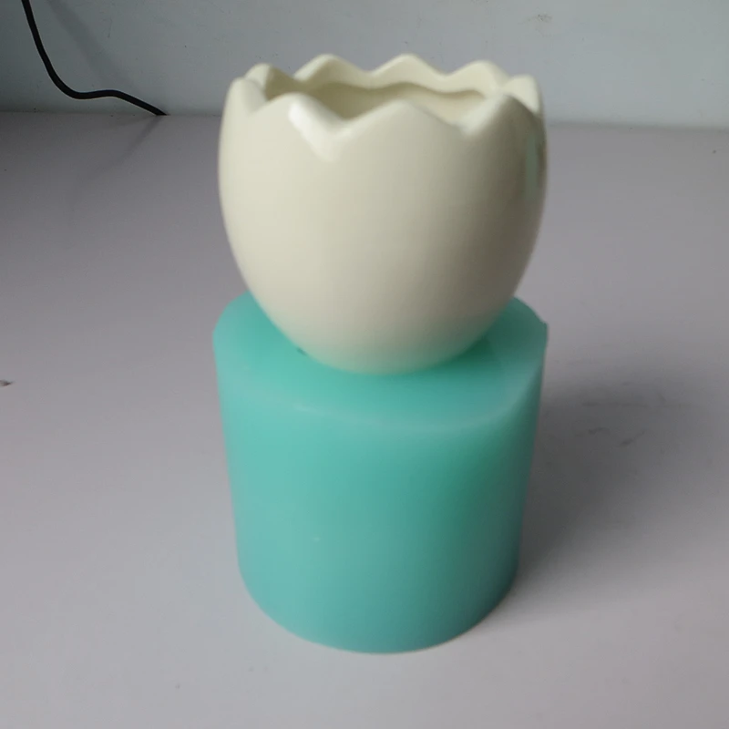 HP0034 cute mini eggshell shape pot concrete flower planter pot silicone mold