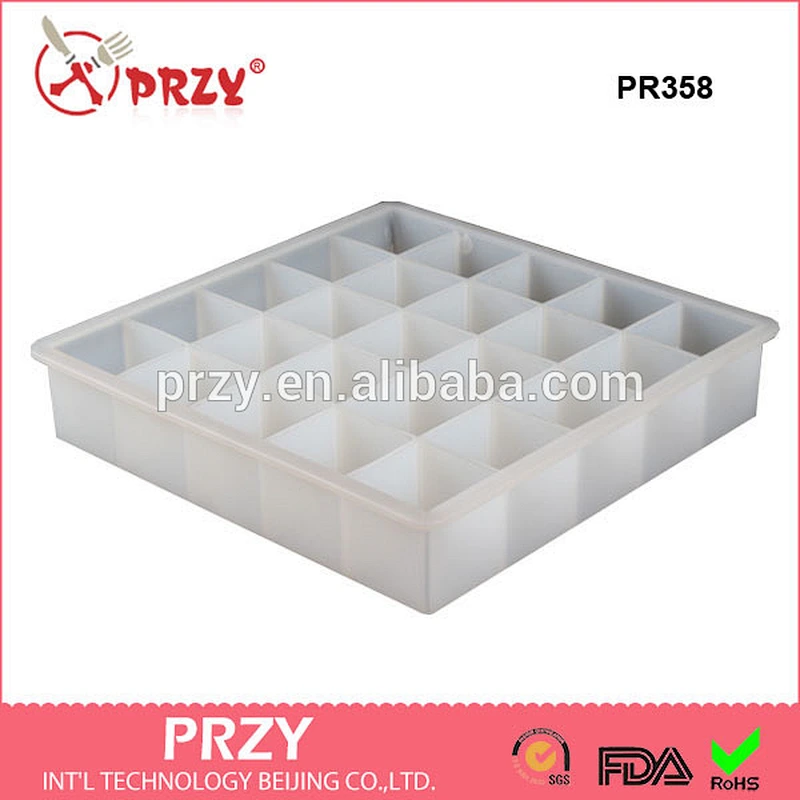 PR358 PRZY Wholesale Eco-friendly 25 Cavities Square Silicone Loaf Soap Bar Molds
