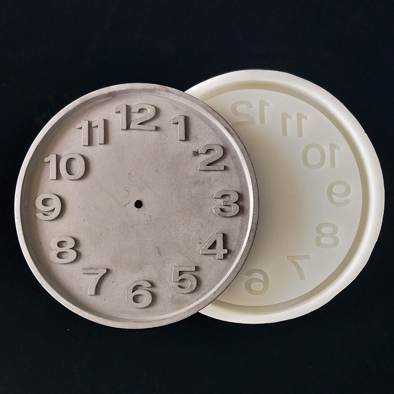 Desktop wall decoration cement digital clock silicone mold