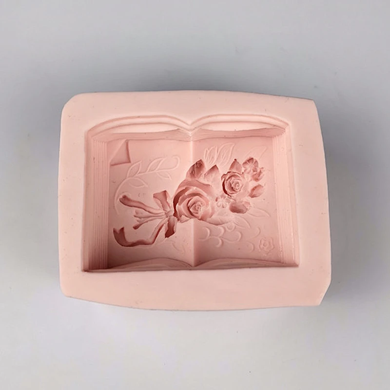 Book flower bouquet modeling silicone soap mold