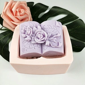 Book flower bouquet modeling silicone soap mold