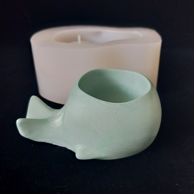 Whale shape silicone cement flower pot mould
