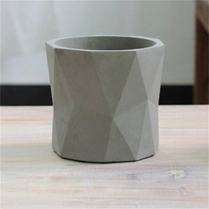 HP0132 Flower Concrete Pot Diamond Cut Geometric Shaped Planter Silicone Mold with Water Hole Vase Making Home Garden Decoration