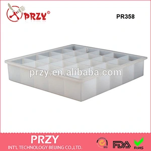 PR358 PRZY Wholesale Eco-friendly 25 Cavities Square Silicone Loaf Soap Bar Molds