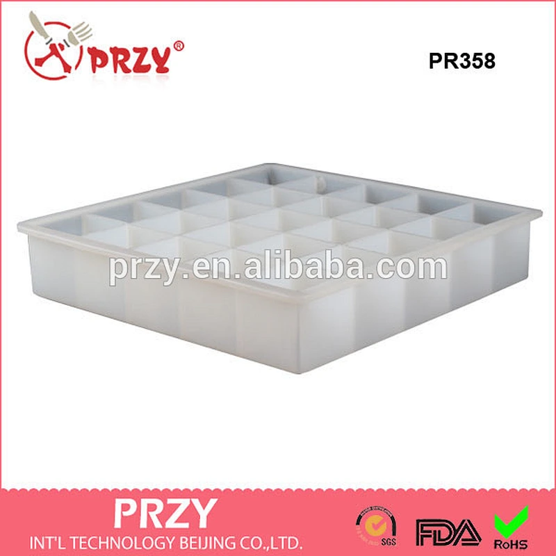 PR358 PRZY Wholesale Eco-friendly 25 Cavities Square Silicone Loaf Soap Bar Molds