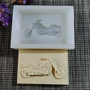 Rectangular motorcycle pattern silicone soap mold