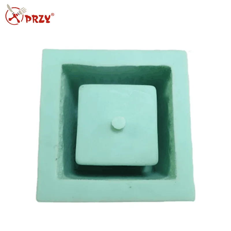 Square retro style letter pattern cement concrete flower pot silicone mold