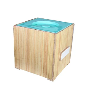PRZY High tube garden resin handmade concrete silicone flower pot mold with wooden box