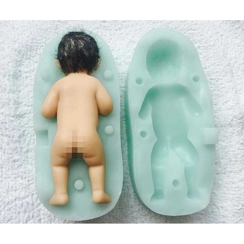 High quality cake decorating 3D silicone baby mold for fondant