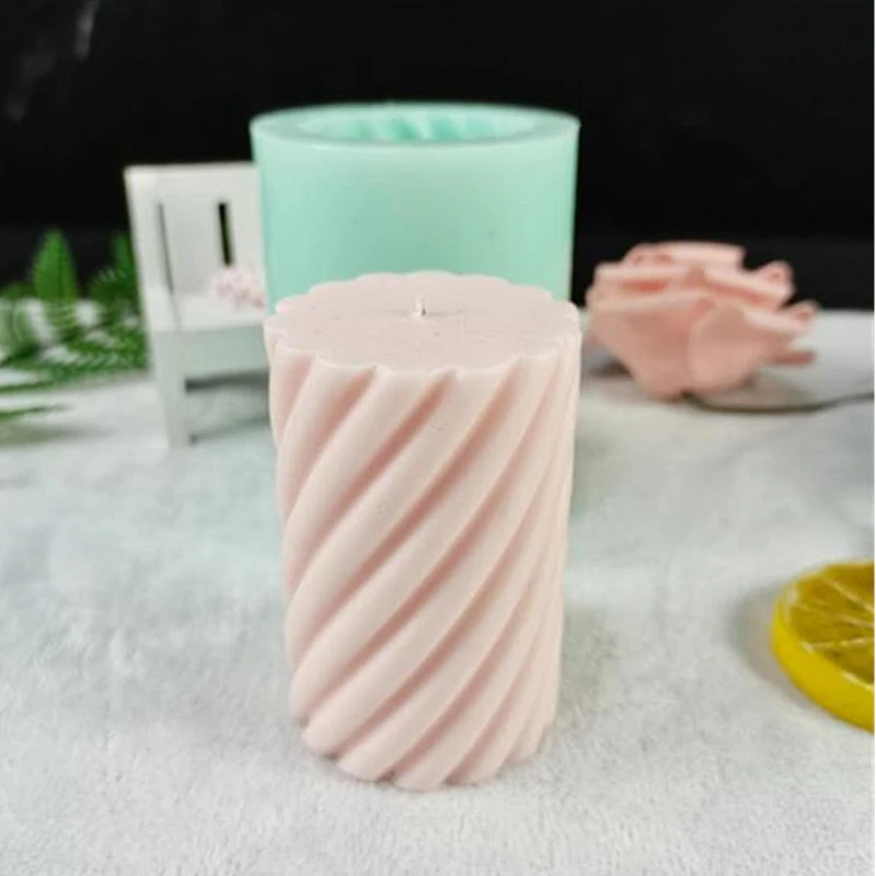 Cylindrical candle gypsum silicone mold christmas soap mould