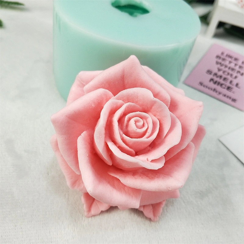 HC0190 PRZY 3D Artificial Flower Bloom Rose Aromatherapy Stone Silicone Soap Mold for Handmade Decoration