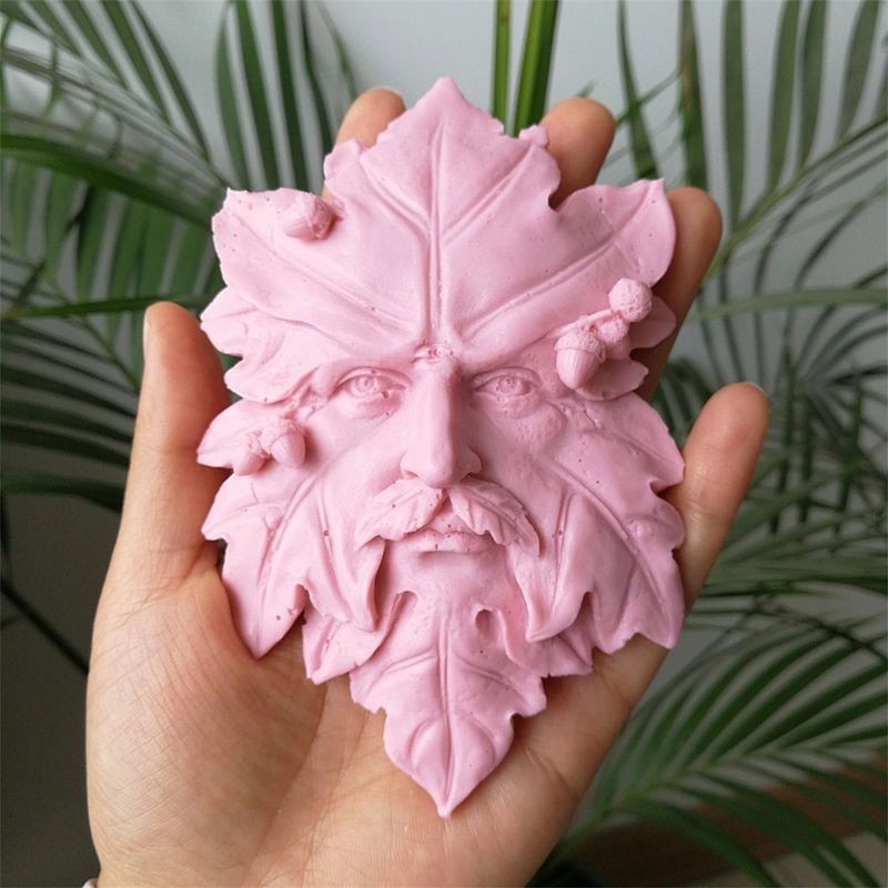 TS0067 Leaf Man Shaped Handmade Custom Soap Silicone Candle Mold of Cartoon Characters Old Father Soap Making