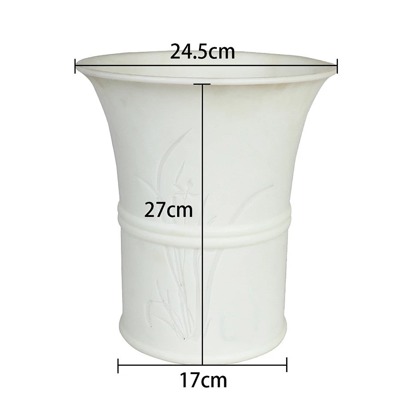PRZY High tube garden resin handmade concrete silicone flower pot mold with wooden box
