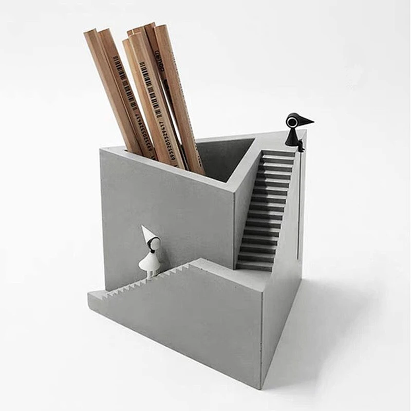 Silicone mold pen holder multi-functional cement storage box office desktop decoration