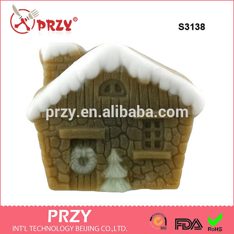 S3138 Christmas House Silicone Soap Mold soap for christmas