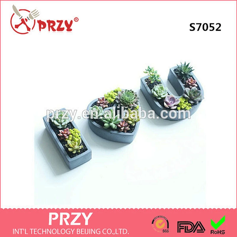 S7052 Succulent plants Flower pot molds silicone concrete Cement vase mould