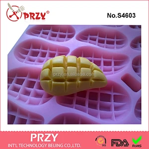 S4603 20 Cavity Fruit Shape Mango 3D GOOD Silicone Soap Mould/customized silicone cake mold