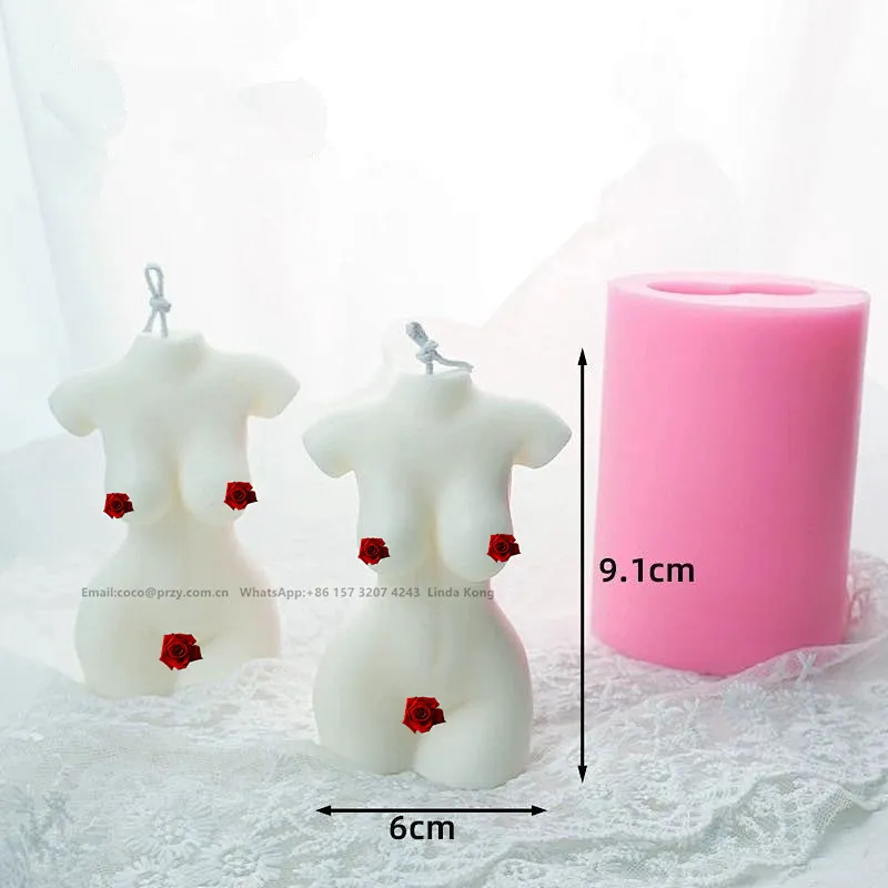 Factory price 3D Female Candle molds Silicone  Resin  Male body  Decorations handmade male body soap silica mold