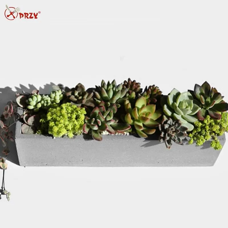Rectangular cement flower pot household living room desktop plant potted silicone mold