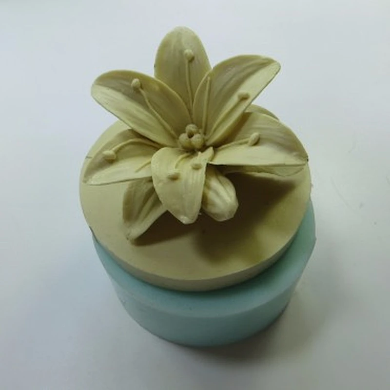 HC0021 3d Lily flowers candle soap Bouquet Flower silicone mold for wedding moulds