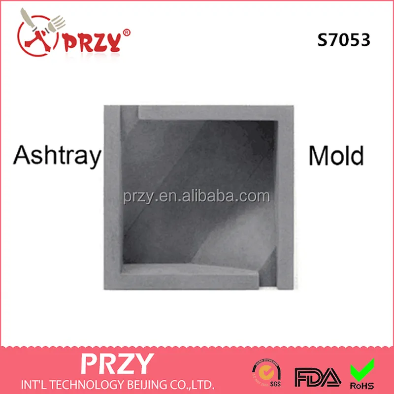 S7053 Square shapes silicone molds clay crafts home office decoration creative silicone mold for cement ashtray