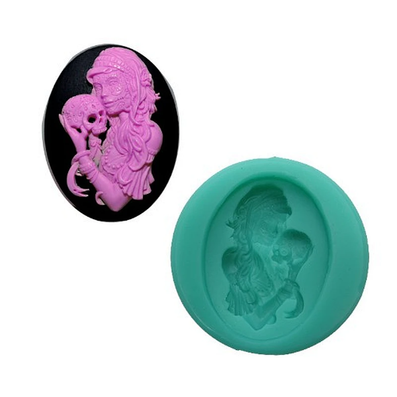 Catirina Cameo Necklace  F5113 LADY FONDANT CHOCOLATE SILICONE MOLD