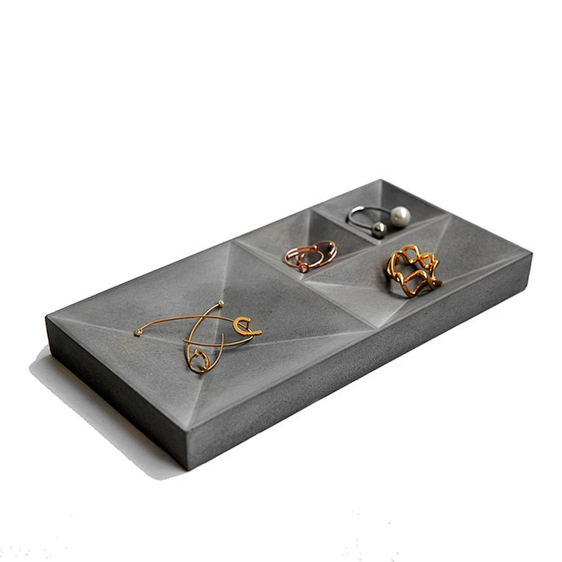 Cement inverted cone Mold  Silicone decorative tray mould concrete jewelry display molds