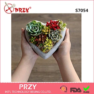 S7054 Heart shape flower pot Silicone concrete Clay mould concrete planter mold