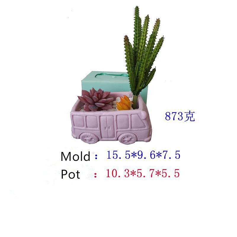 New series Car ornaments, succulents silicone mold, planter pot