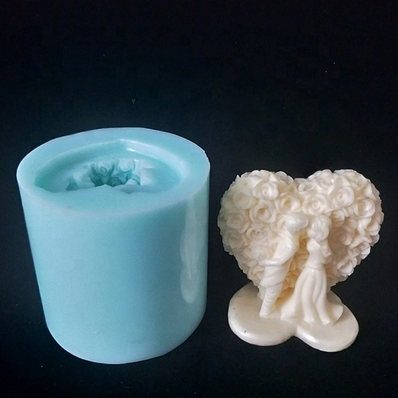 Groom and bride series love candle shape silicone mold