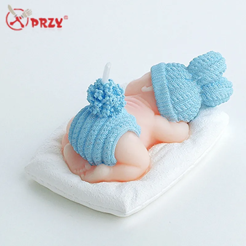 Creative sleeping baby Birthday candle molds silicone Baby shaped silicone Soap mold
