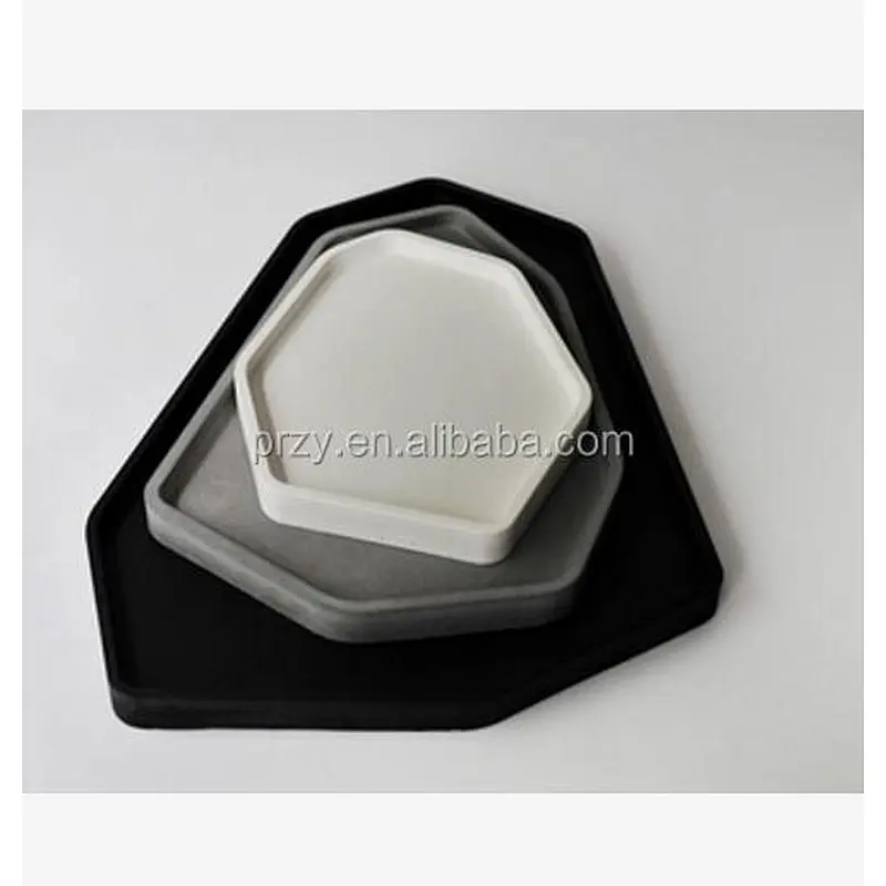 PRZY 2018 new concrete Irregular polygons disk molds concrete home Nordic decorative fruit tray silicone molds