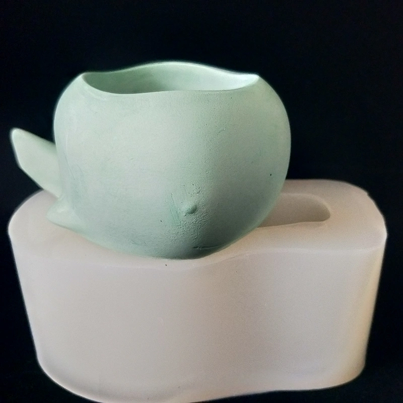 Whale shape silicone cement flower pot mould