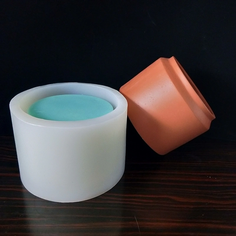 Large size simple round cement flower pot silicone mould