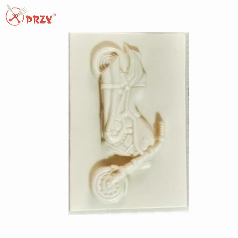 Rectangular motorcycle pattern silicone soap mold