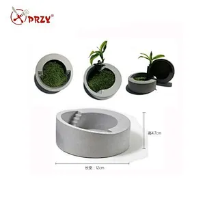 Round garden ladder cement flower pot silicone mold
